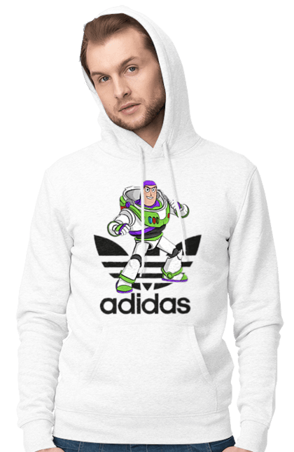 Men's hoodie with prints Adidas Buzz Lightyear. Adidas, buzz lightyear, cartoon, toy, toy story. 2070702