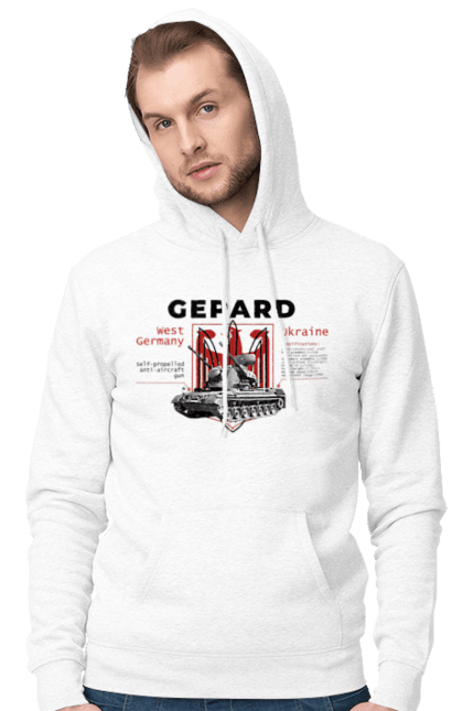 Чоловіче худі з принтом "Gepard". F16, gepard, nasams, stinger, zuzana, гаубиця, два герби, залужний, сюзанна. 2070702