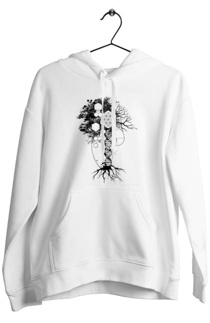 Чоловіче худі з принтом "Древо життя". Геном людини, дерево життя, золотий перетин, квітка життя, сакральна геометрія, таємниця світобудови, таємниця числа фібоначчі, число бога, число фібоначчі. 2070702