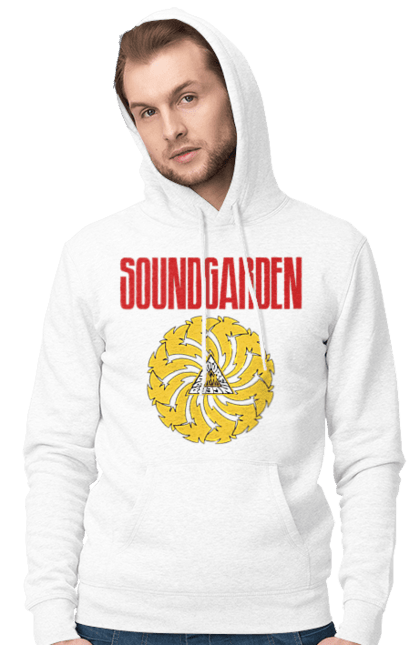 Мужское худи с принтом Soundgarden. Sound garden, soundgarden, альтернативный рок, гранж, группа, метал, музыка, рок, хард-рок. 2070702