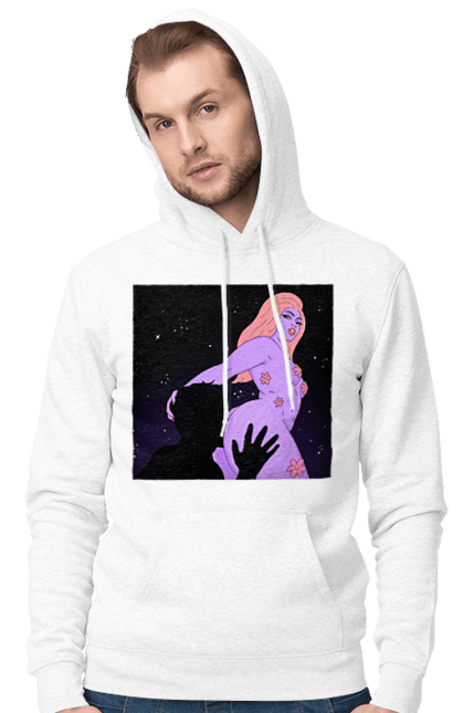 Чоловіче худі з принтом "Фіолетова Дівчина". Дівчина, тіло. 2070702