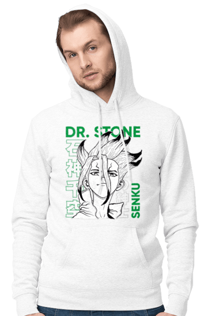 Men's hoodie with prints Dr. Stone Senku. Anime, dr. stone, ishigami, manga, senku, senku ishigami. CustomPrint.market