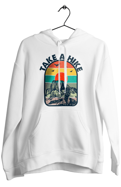 Men`s hoodie with prints Take A Walk Climber, Mountains. Climber, hike, take a walk. 2070702