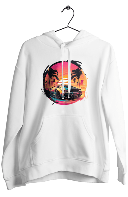 Чоловіче худі з принтом "Ламборджині Ретровейв". Авто, автомобиль, ламба, ламборджині, машина, машини, ретровейв. 2070702