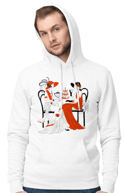 Чоловіче худі з принтом "Дами В Червоному". Дами, посиденьки, чаювання. 2070702