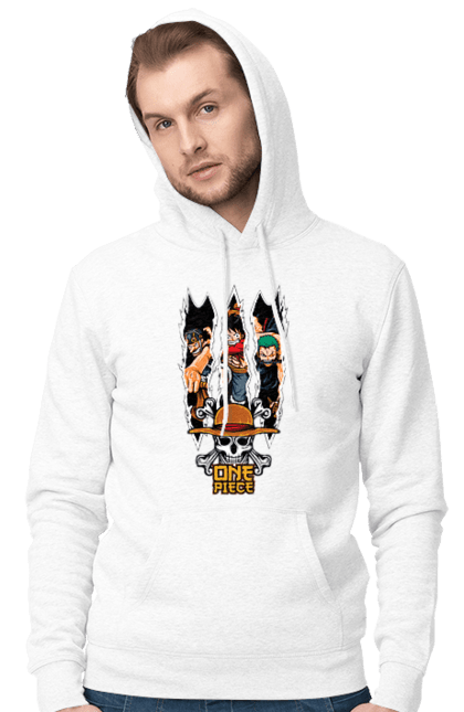 Men's hoodie with prints One Piece Luffy. Anime, luffy, manga, monkey de luffy, one piece, pirates. 2070702