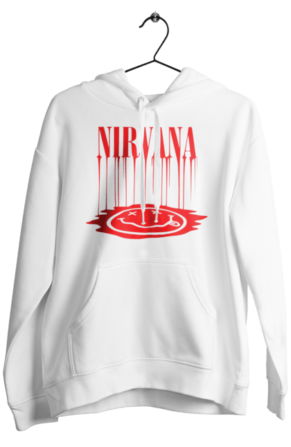 Men's hoodie with prints Nirvana. Alternative rock, grunge, hard rock, kurt cobain, nirvana, punk rock, rock band. 2070702