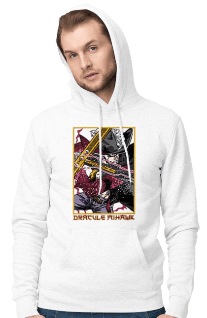 Men's hoodie with prints One Piece Dracule Mihawk. Anime, dracule mihawk, manga, mihawk, one piece, straw hat pirates. 2070702