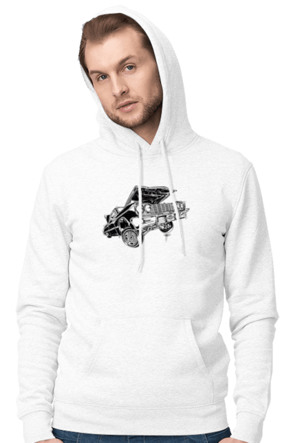 Чоловіче худі з принтом "Автомобіль". Автомобіль, імпала, класика, лоурайдер, шевроле. 2070702