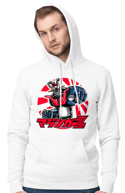 Men's hoodie with prints Mazinger Z Grendizer. Anime, goldorak, goldrake, grendizer, manga, mazinger z, mecha, robots. 2070702