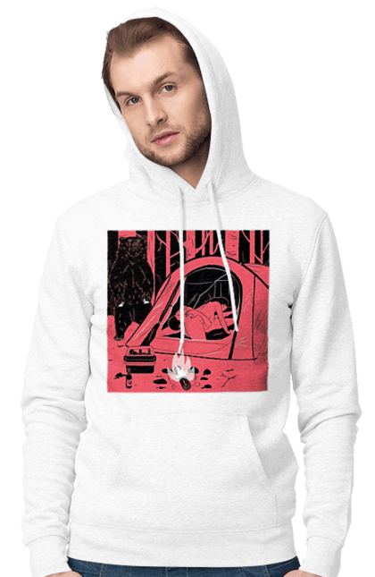 Чоловіче худі з принтом "69 В Палатці". 69, ведмідь, ліс, палатка, секс. 2070702