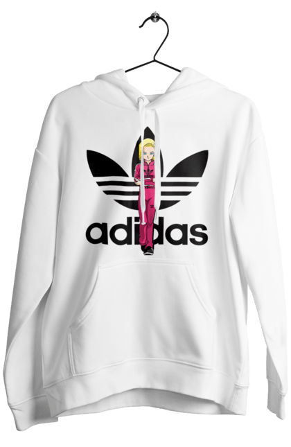 Чоловіче худі з принтом "Adidas Андроїд 18". Adidas, android 18, dragon ball, адідас, андроїд 18, аніме, вбивця, кіборг, манга, перли дракона. 2070702