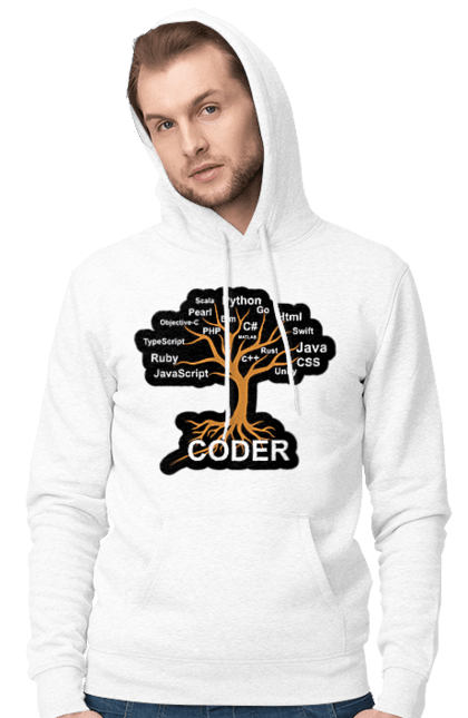 Чоловіче худі з принтом "Кодер". Айті, айтішник, для айтішника, для програміста, кодер, подарунок айтішнику, подарунок програмісту, програміст, розробник. 2070702