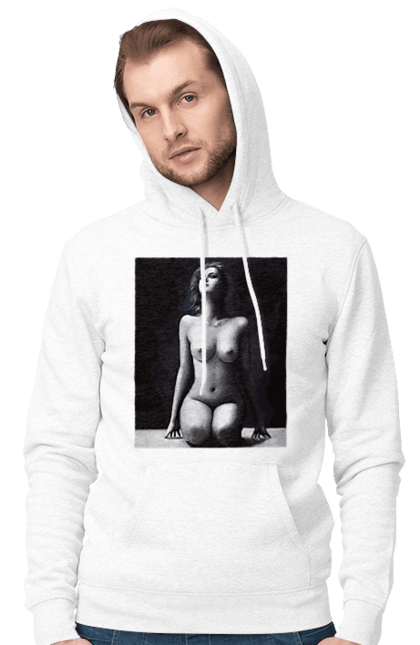 Чоловіче худі з принтом "Краса тіла". Вигини жіночого тіла, грація тіла, груди, жіноче тіло, жіночі груди, краса тіла. 2070702