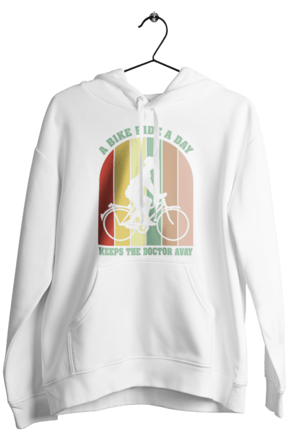 Men`s hoodie with prints Bike ride. Bike, bike ride, bike ride, burn, healthy lifestyle. 2070702