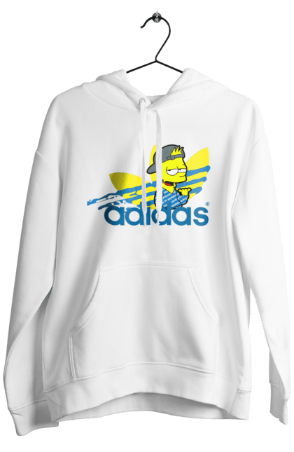 Мужское худи с принтом Adidas Барт. Adidas, bart, адидас, барт, симпсон. 2070702