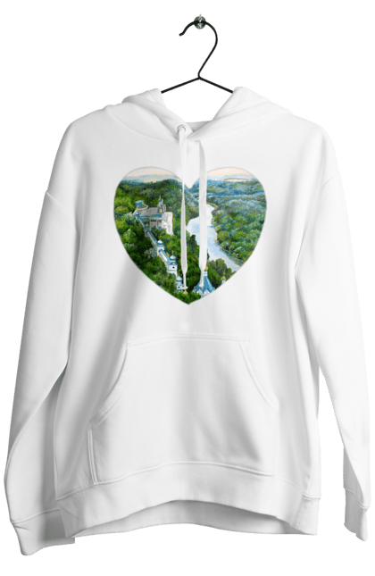 Men`s hoodie with prints Святогорская лавра. Church, donetsk region, forest, landscape, monastery, river, svyatogorsk, ukraine. 2070702