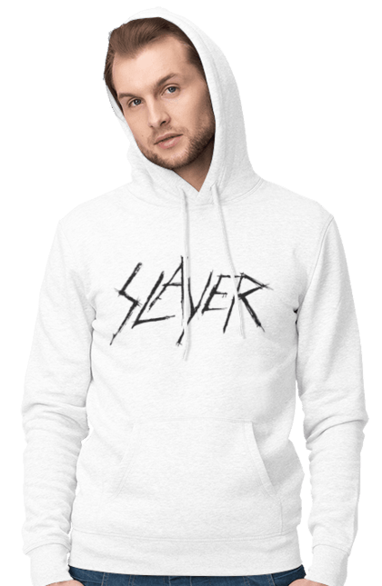 Чоловіче худі з принтом "Slayer". Slayer, грув метал, група, метал група, музика, ню метал, спід метал, треш метал, череп. 2070702