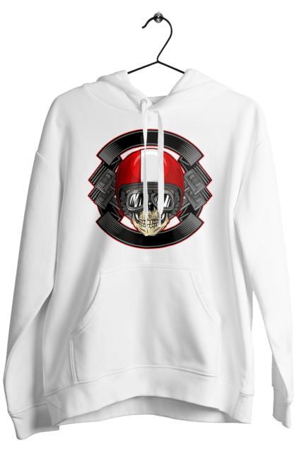 Чоловіче худі з принтом "череп мотоцикліст". Мотоцикліст \, череп, шолом. 2070702