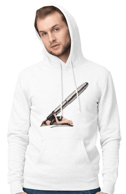 Чоловіче худі з принтом "Великий Патрон". Дівчина, куля, патрон. 2070702