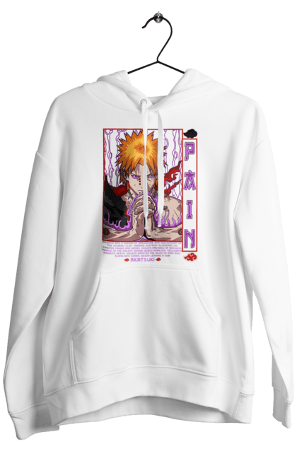 Men's hoodie with prints Naruto Yahiko. Akatsuki, anime, character, manga, naruto, ninja, pain, tv series, yahiko. 2070702