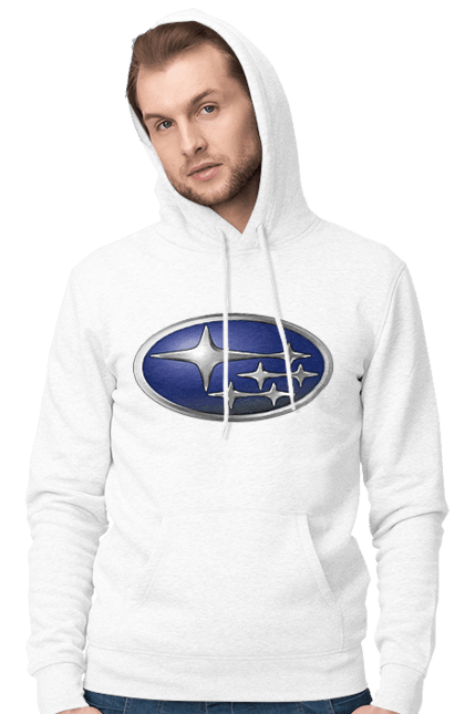 Чоловіче худі з принтом "Subaru". Авто, логотип, субару. 2070702