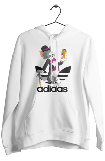 Чоловіче худі з принтом "Adidas Том і Джеррі". Adidas, tom and jerry, адідас, джеррі, кіт, миша, мульт, мультсеріал, том, том і джеррі. 2070702