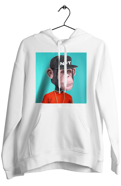 Чоловіче худі з принтом "Мавпочка 8". Nft, персонаж, принти, ручне малювання, футболки. CustomPrint.market