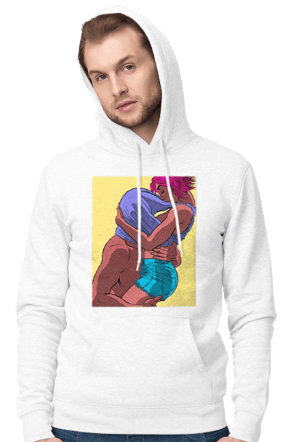 Чоловіче худі з принтом "Чоловік Під Майкою У Дівчата". Пристрасть, сиськи. 2070702