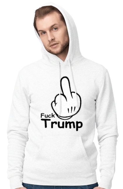 Men`s hoodie with prints Fuck Trump. America, fuck, president, to hell, trump, usa. 2070702