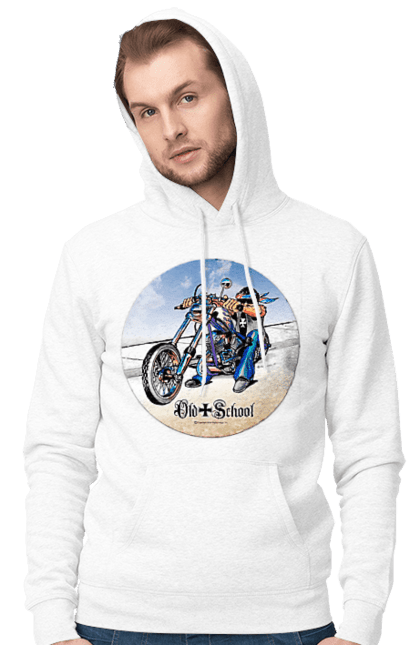 Чоловіче худі з принтом "Old school". Авто мото, виконавці, мотоцикл, музична група, рок група, старе загартування. 2070702