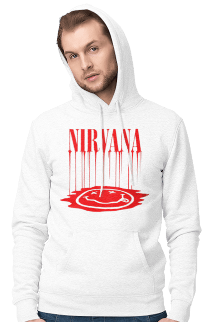 Men's hoodie with prints Nirvana. Alternative rock, grunge, hard rock, kurt cobain, nirvana, punk rock, rock band. 2070702