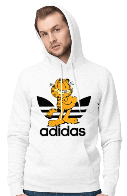 Чоловіче худі з принтом "Adidas Гарфілд". Adidas, garfield, адідас, гарфілд, голод, кінокомедія, кіт, комедія, фільм. 2070702