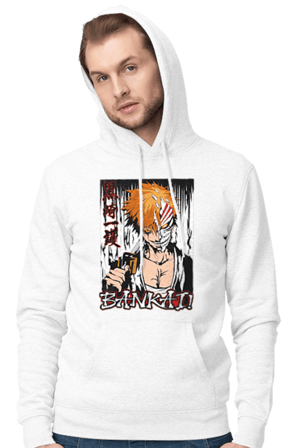 Чоловіче худі з принтом "Бліч Куросакі Ічіґо". Anime, bleach, ichigo kurosaki, manga, аніме, бліч, ічіго, куросакі ічіґо, манга. 2070702