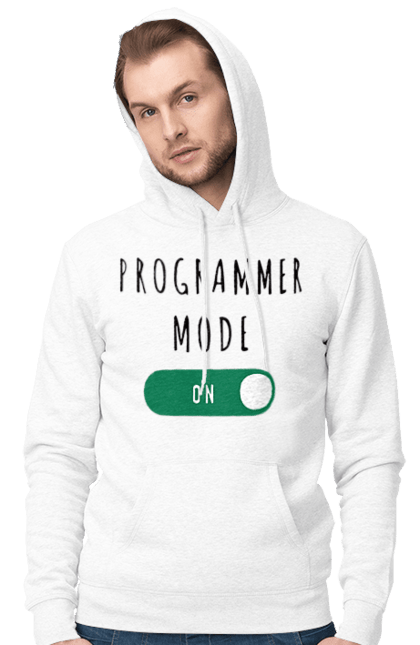 Чоловіче худі з принтом "Режим програміста". Айті, айтішник, для айтішника, для програміста, подарунок айтішнику, подарунок програмісту, програміст, режим програміста, розробник. 2070702