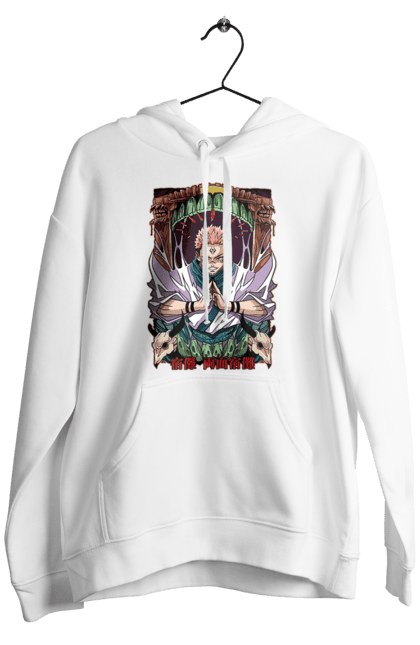 Men's hoodie with prints Jujutsu Kaisen Sukuna. Anime, dark fantasy, jujutsu kaisen, magic battle, manga, mystic, sukuna. 2070702