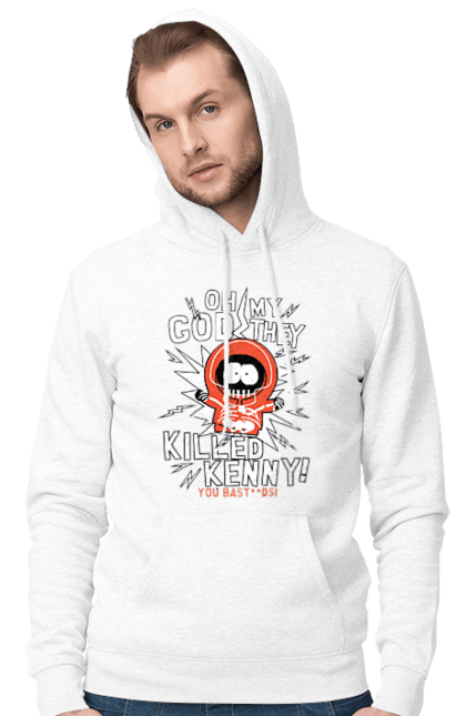 Мужское худи с принтом Южный Парк Кенни. Kenny, kenny mccormick, south park, кенни, кенни маккормик, мультсериал, южный парк. 2070702