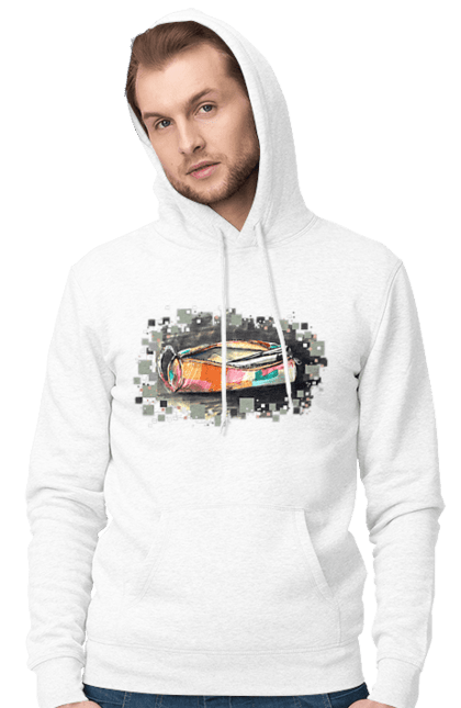 Men`s hoodie with prints Pencil case Author's drawing. Exclusive, free hand, pen, pencil, pencil case, picture, school, stationery. 2070702