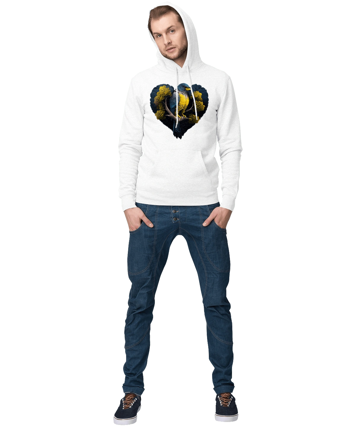 Blue and yellow falcon