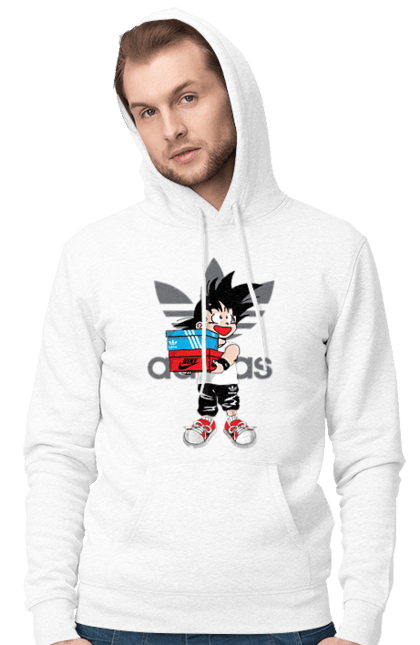 Чоловіче худі з принтом "Adidas Сон Гоку". Adidas, dragon ball, manga, son goku, адідас, аніме, гоку, манга, перли дракона, сон гоку. 2070702