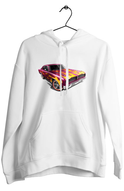 Чоловіче худі з принтом "Машина вогонь". Їзда, машина, швидкість. 2070702