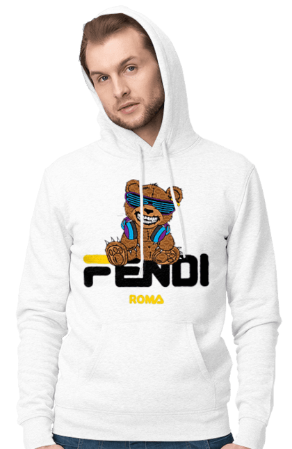 Чоловіче худі з принтом "Fendi". Fendi, бренд, будинок моди, ведмедик, італія, люкс, мода, одяг, сумка, фенді. 2070702