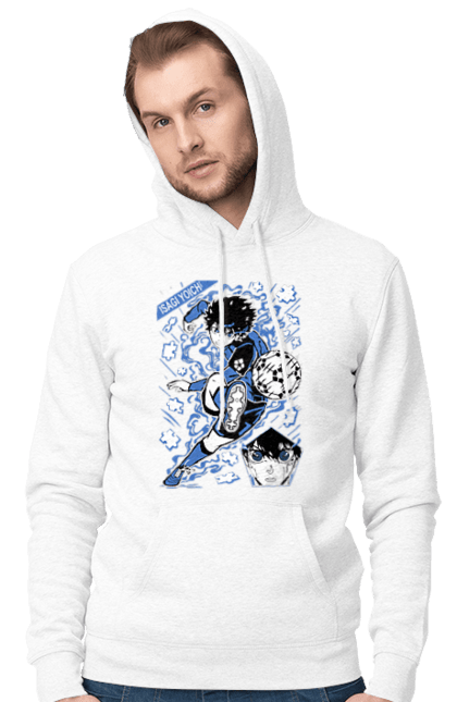 Men's hoodie with prints Blue Lock Isagi Yoichi. Anime, blue lock, blue prison, manga, sport, sports anime, yoichi isagi. 2070702