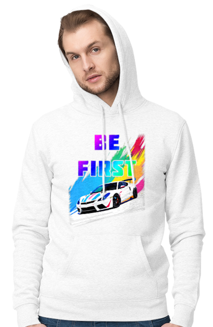 Чоловіче худі з принтом "Гонка". Автомобільний, гонка, спортивна машина, спортивний автомобіль. 2070702