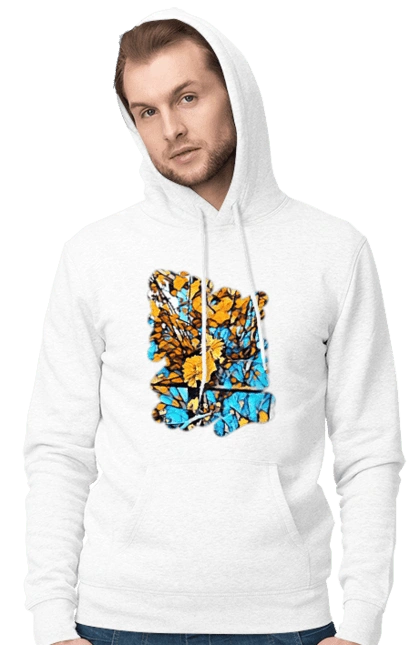 Жовті квіти на синьому фоні