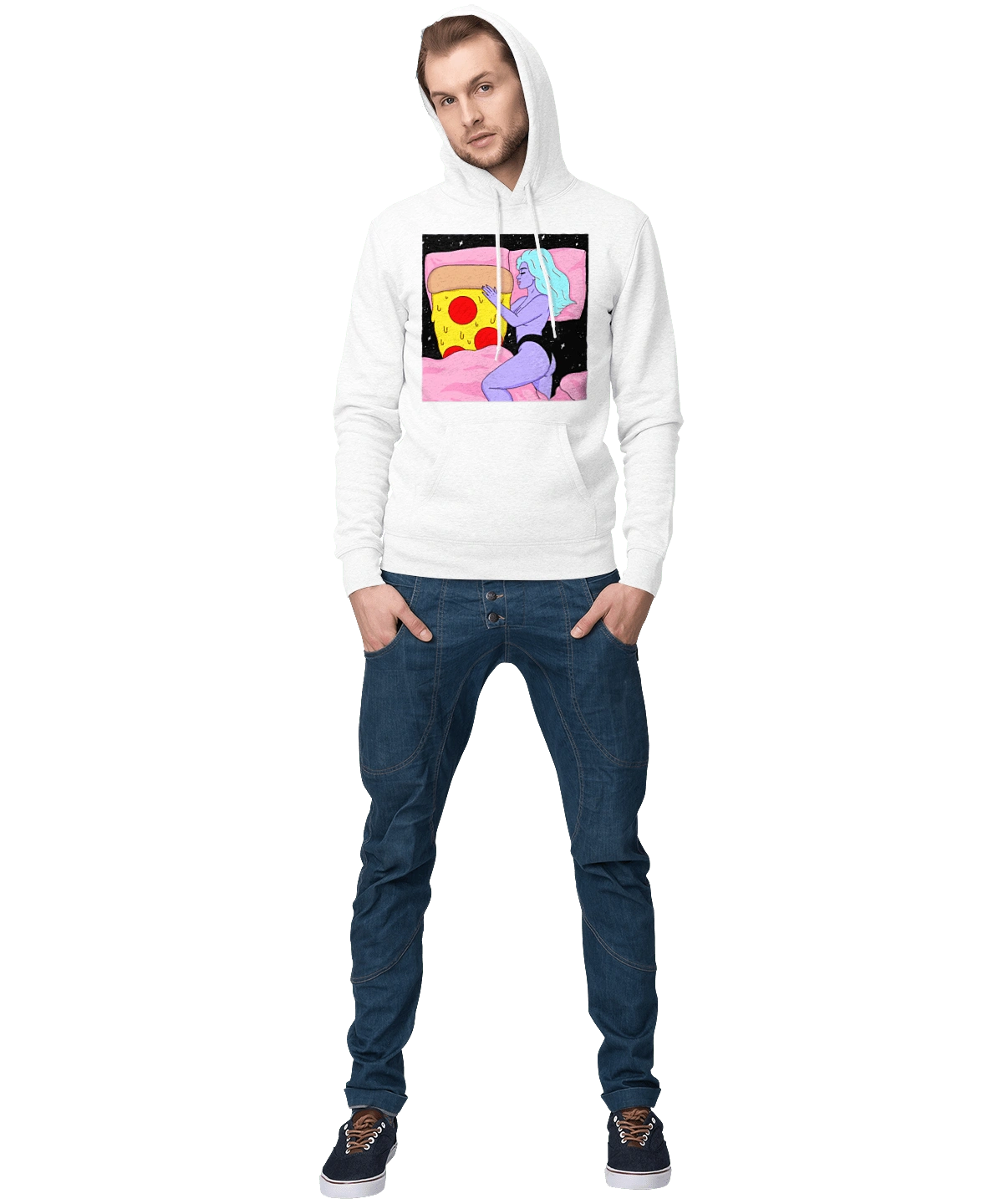 Purple Girl And Pizza