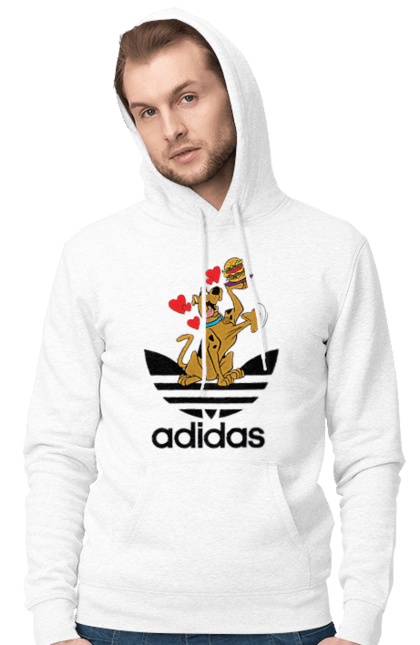 Чоловіче худі з принтом "Adidas Скубі Ду". Adidas, scooby doo, scooby-doo, адідас, мультсеріал, серіал, скубі ду, скубі-ду, собака. 2070702