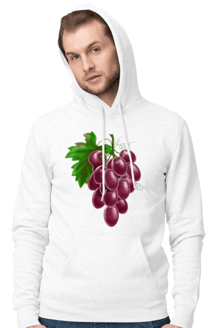 Men`s hoodie with prints Grapes. Grapes. 2070702