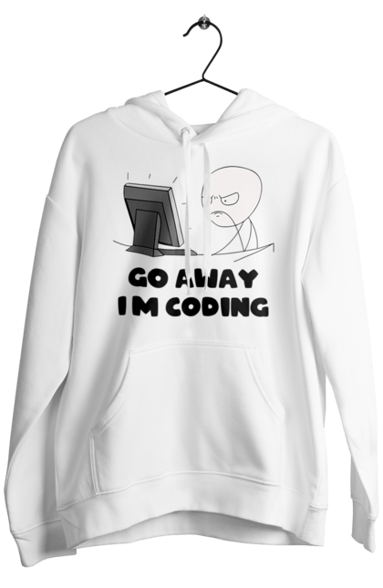 Чоловіче худі з принтом "Іди Я кодую". Айті, айтішник, для айтішника, для програміста, йди я кодую, майстер коду, подарунок айтішнику, подарунок програмісту, програміст, розробник. 2070702