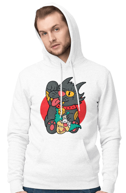 Men`s hoodie with prints The Simpsons Krusty the Clown. Clown, krusty, krusty the clown, simpsons. 2070702